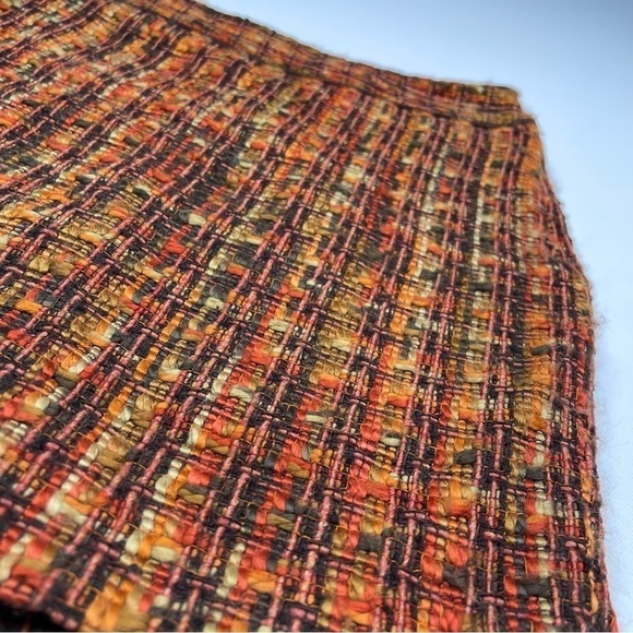 Outback Red Skirt Tweed Orange Plaid Schoolgirl Library Academia Fall Office - Picture 5 of 12